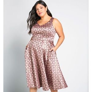 Polyester/Gold Lurex Party dress from Mod Cloth.